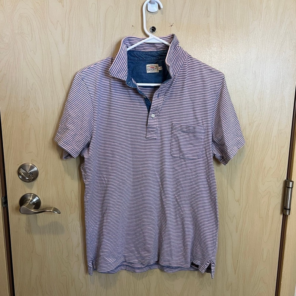 Mens faherty striped polo